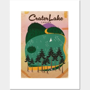 Crater Lake Canada travel poster Posters and Art